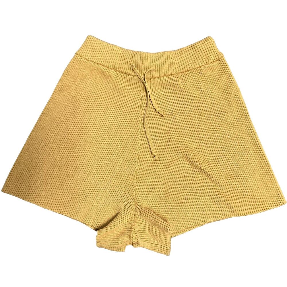 The Lullaby Club Alex Yellow Rib Knit Cotton Shorts Size S/M